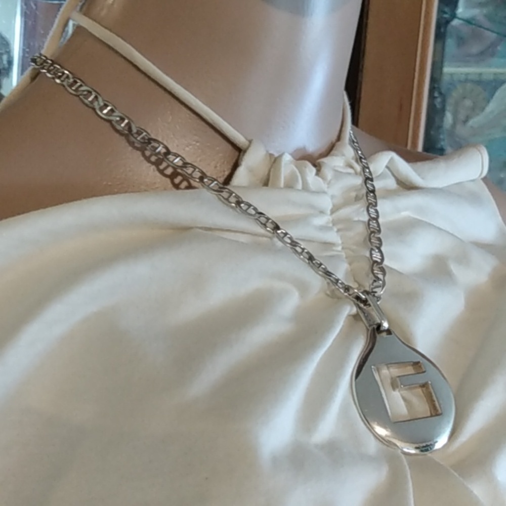Gucci Sterling Silver Square G Motif Pendant Necklace - Picture 10 of 16